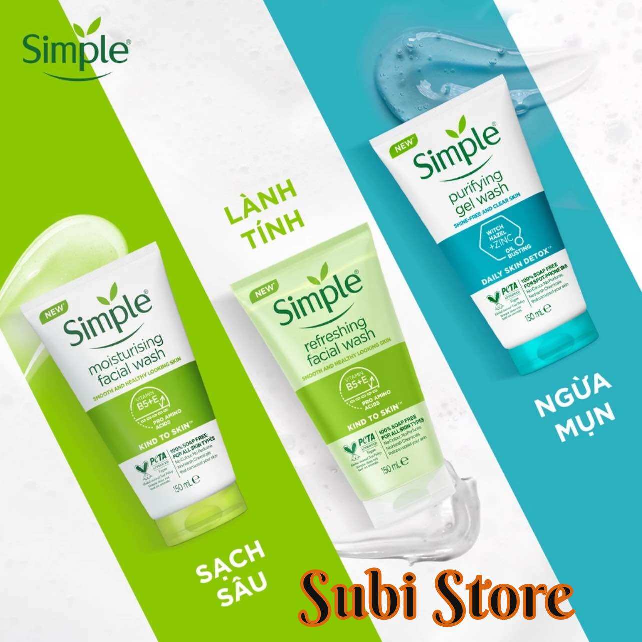 Sữa Rửa Mặt Dành Cho Da Nhạy Cảm Simple Kind 150m(hàng cty)
