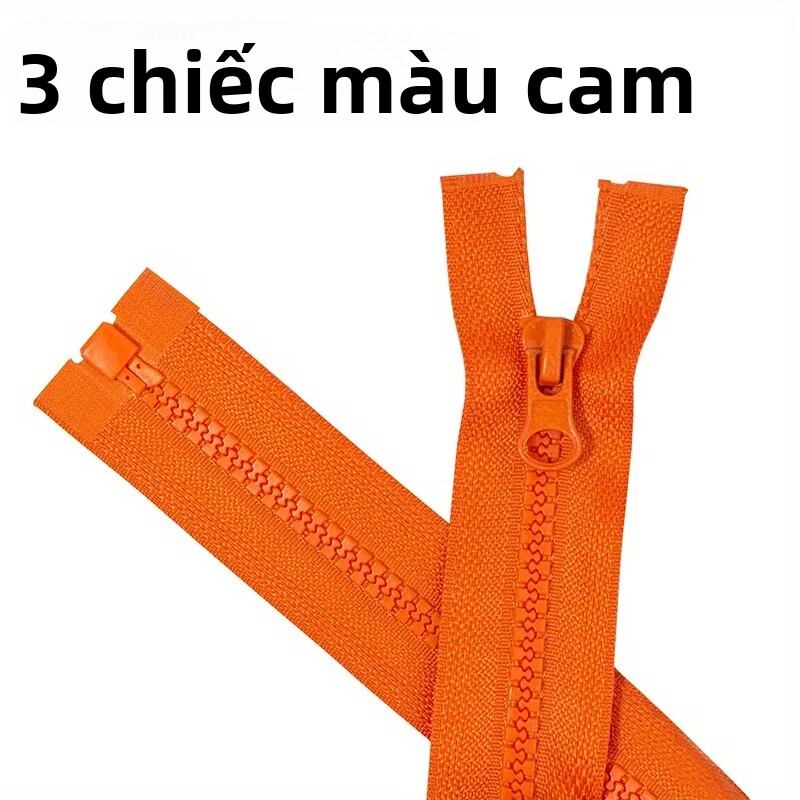 3 Cái # 5 Khóa Kéo Nhựa Nhiều Màu Sắc Với Mép Khóa Tự Động Răng Lớn Dùng Cho Áo Khoác Và Phụ Kiện Quần Áo
