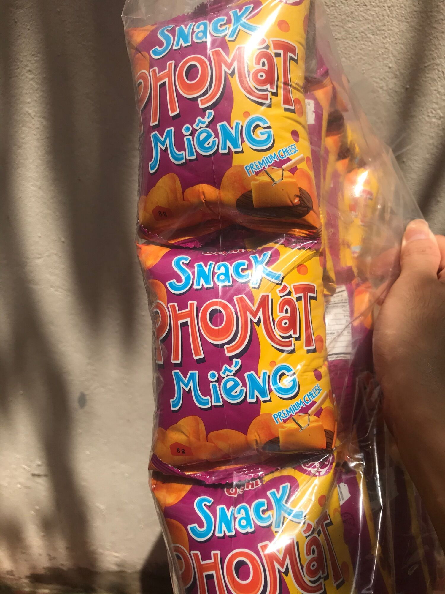 Bịch 20 Gói BIMBIM Oishi Snack Phô-Mát Miếng