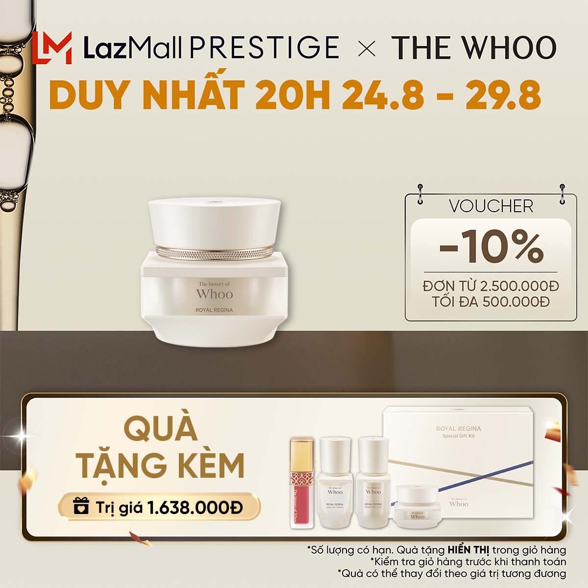 Kem dưỡng ẩm phục hồi năng lượng làn da The history of Whoo Royal Regina Energetic Recharging Cream 50ml