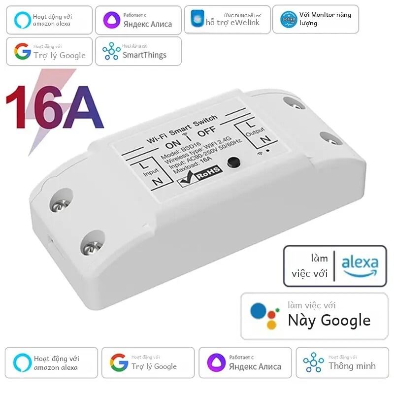 16a Wifi Công Tắc Thông Minh Điều Khiển Từ Xa Không Dây Rơ Le Phá Có Giọng Nói Hỗ Trợ Cho Alexa Google Home Ewelink Nhà Thông Minh Điều Khiển