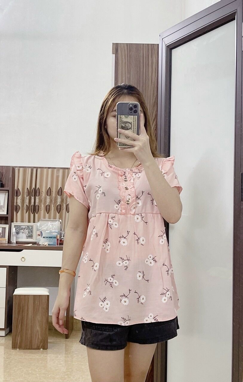 Áo bầu hoa mùa hè siêu mát