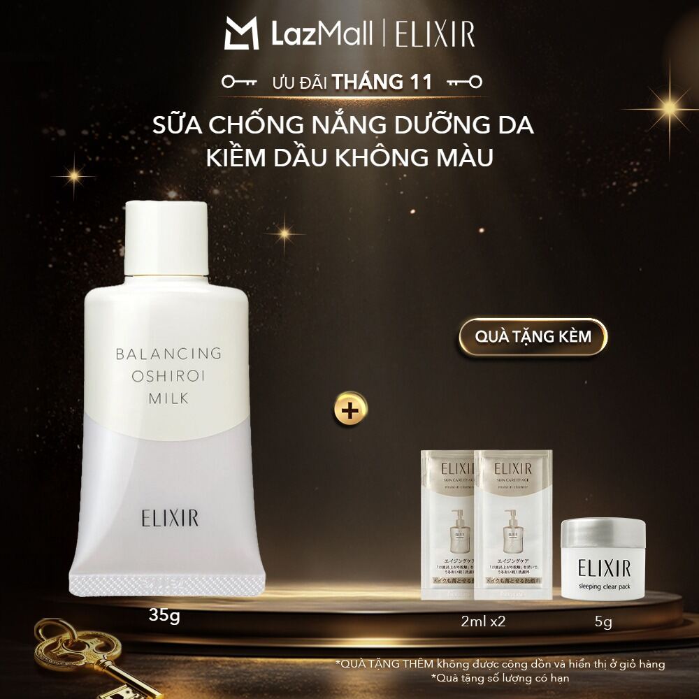 Sữa chống nắng dưỡng da kiềm dầu Elixir Reflet Balancing Oshiroi Milk 35g
