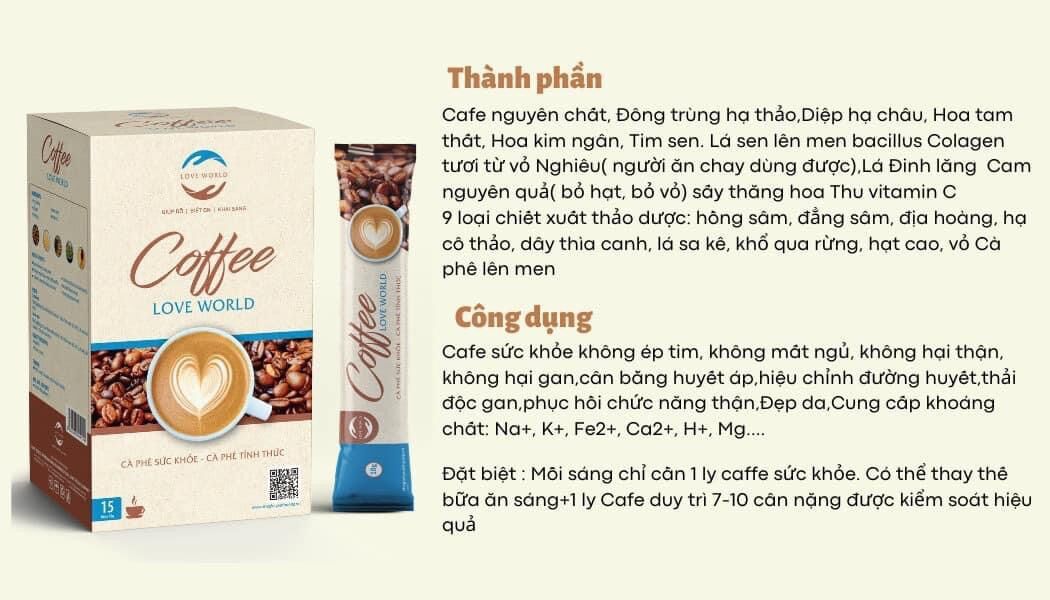Cà phê kiểm soát cân nặng love world ( 10 gói )