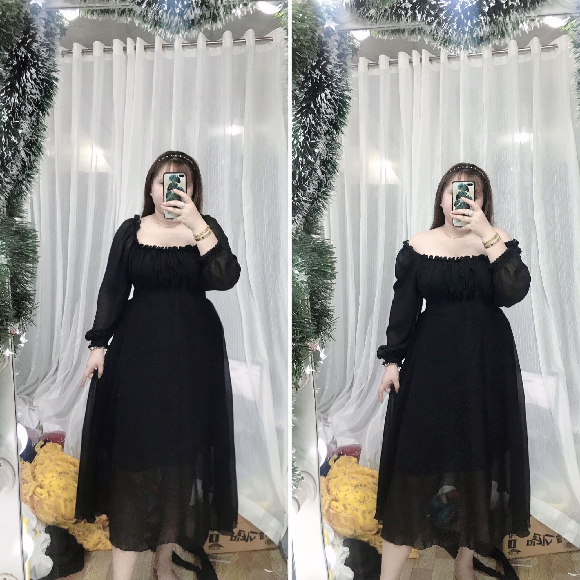 Đầm voan phom dài