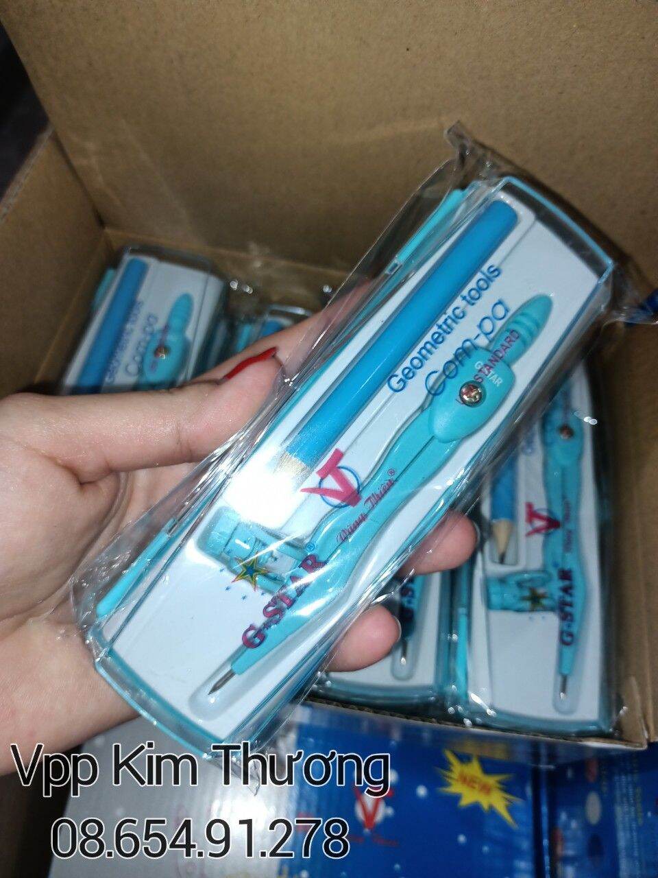 Compa chì gỗ Gstar U-112 xanh,hồng, bạc