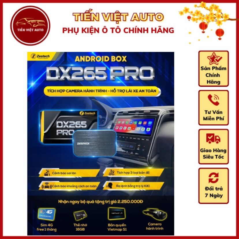 Android box zestech dx265 pro, bản nâng cấp mới nhất tích hợp camera hành trình