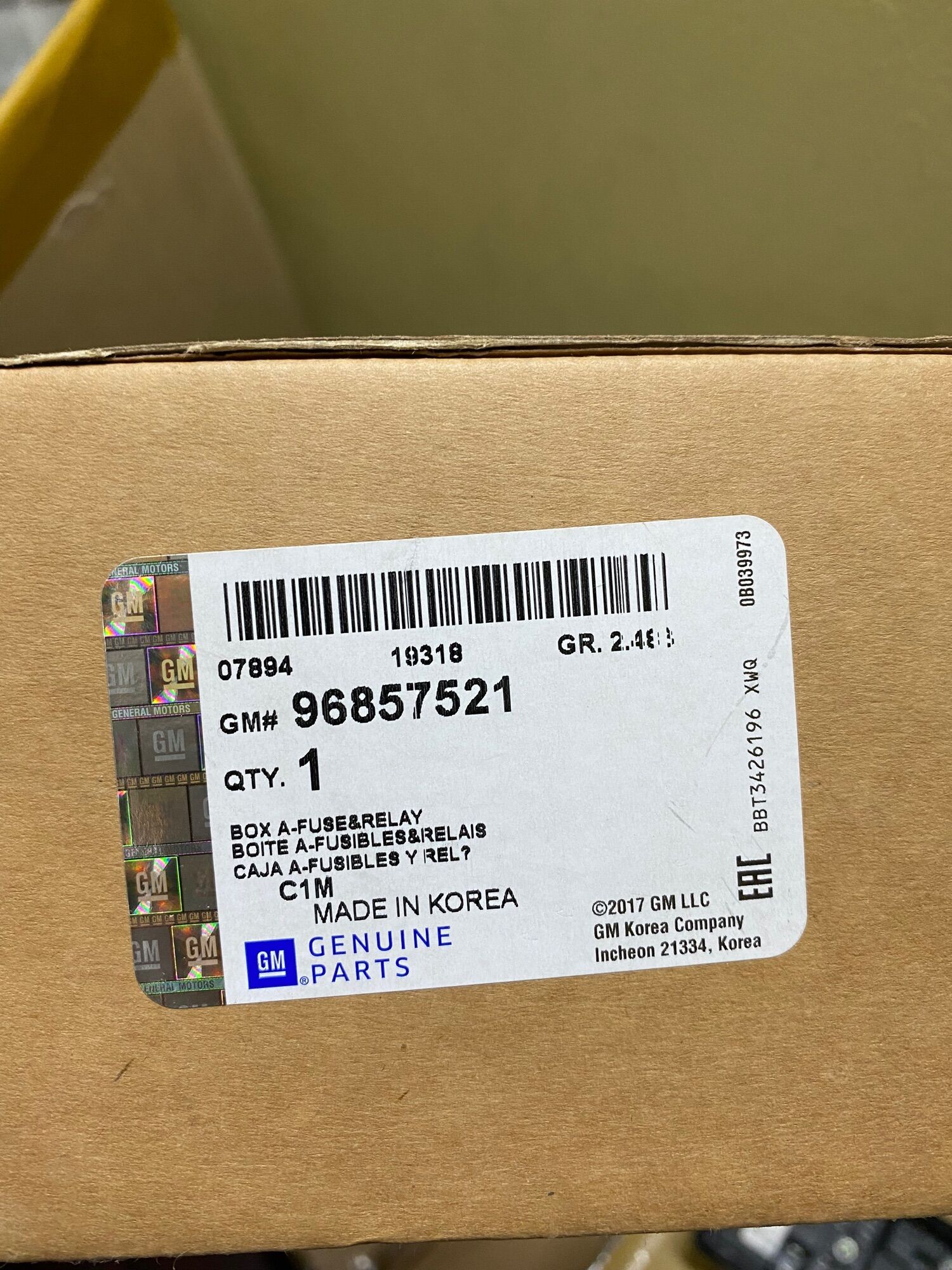 Hộp cầu trì Spark(Matiz 3) Gm:96857521