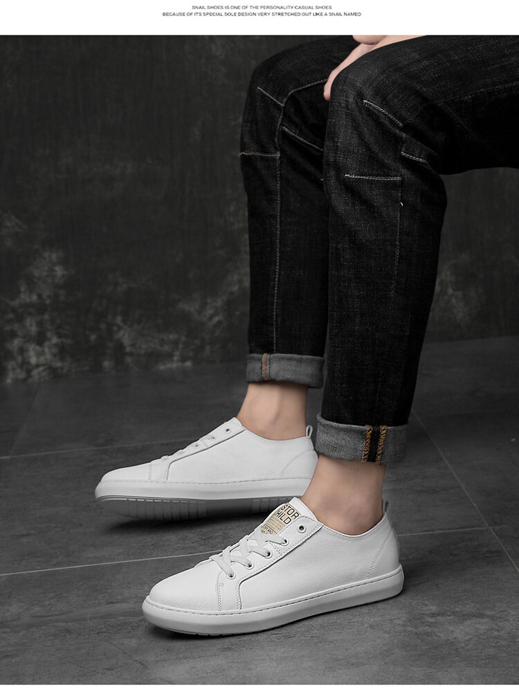 Giày Thường Ngày Nam Đế Bằng Cao Su Thoáng Khí Da Thật Đế Mềm Thoải Mái Giày Bệt Mùa Xuân Hè Phong Cách Mới