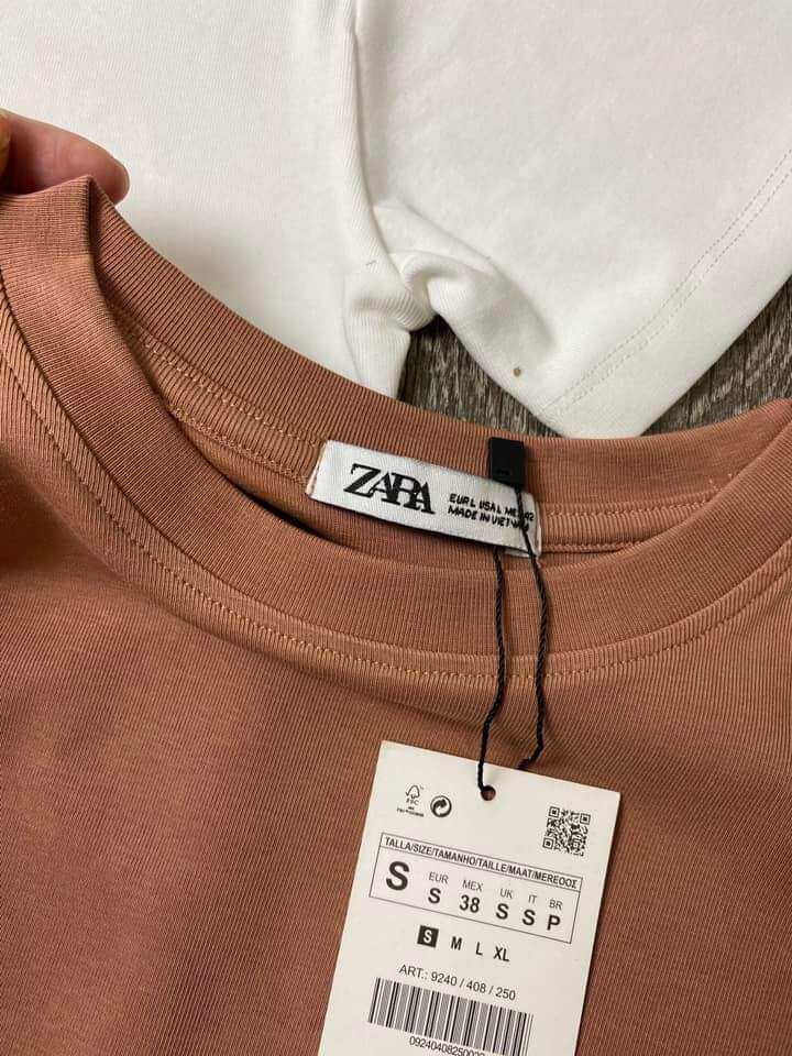 Áo phông croptop cổ tròn vải bozip
