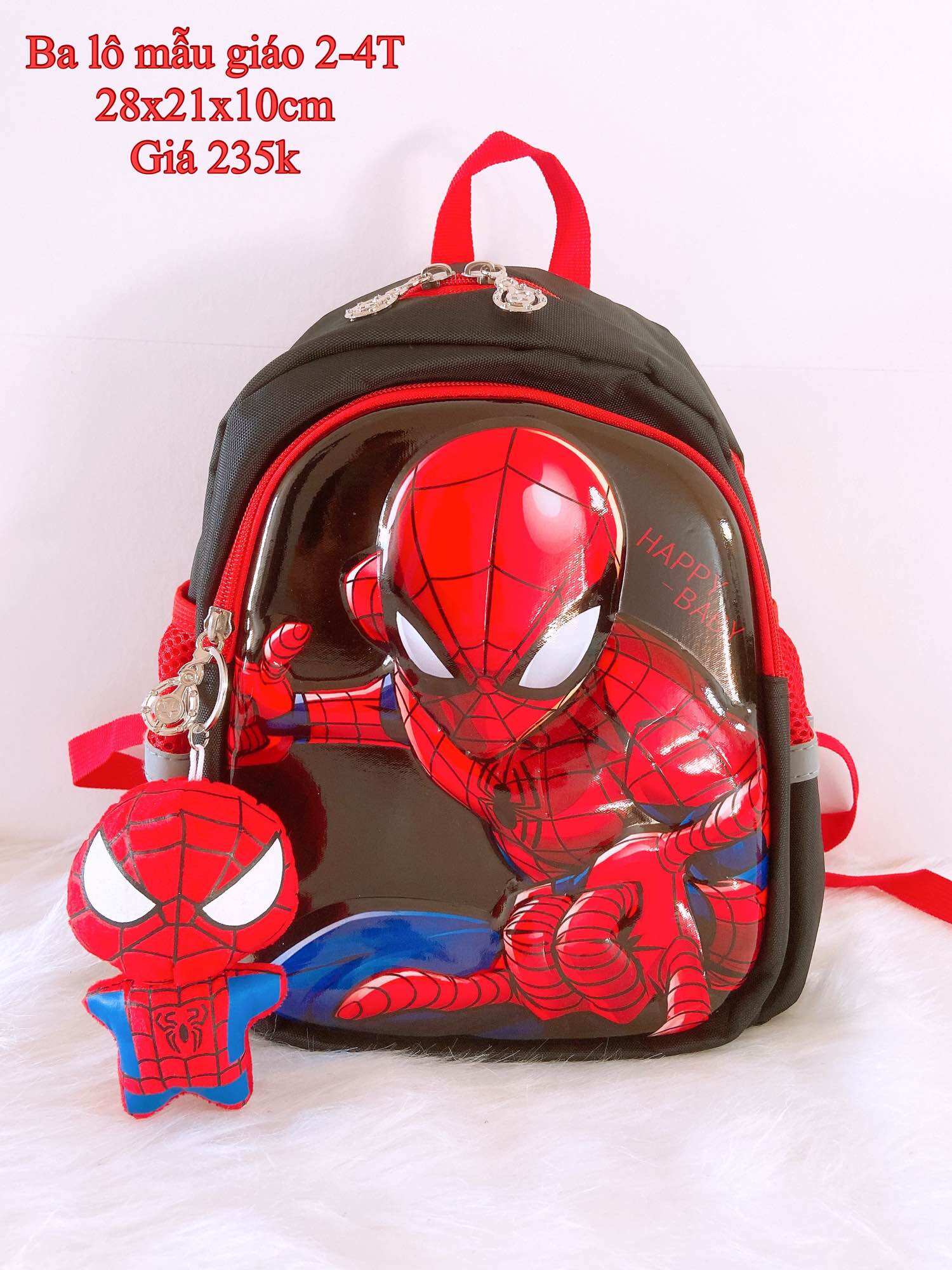 BA LÔ MẪU GIÁO SIÊU NHÂN NHỆN ĐỎ 28cm