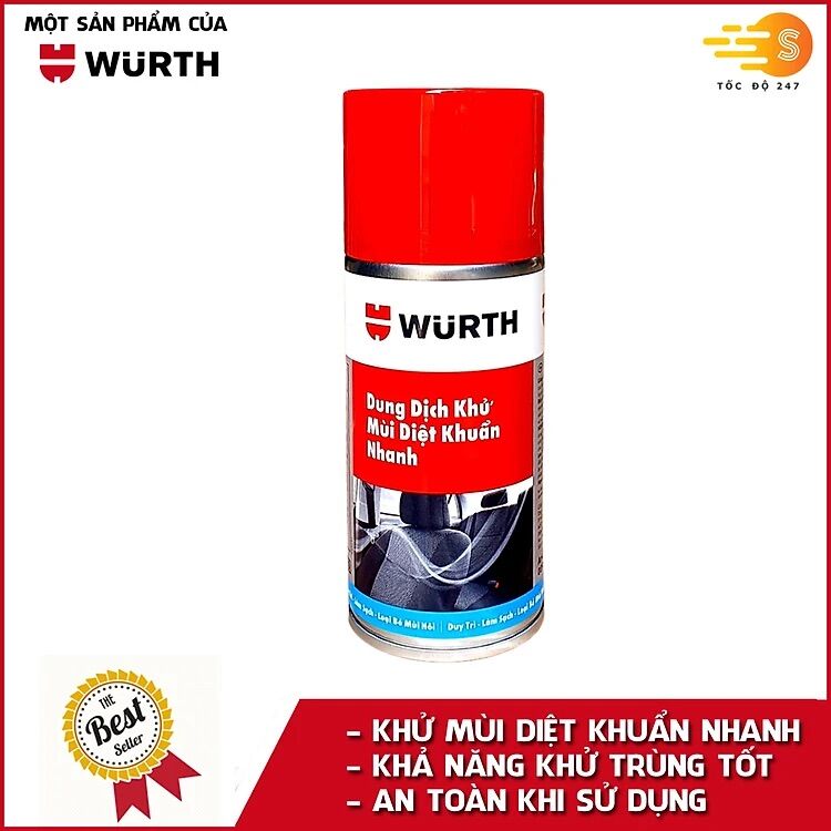 Khử mùi kèm diệt khuẩn ô tô – Quick Fresh Active – wurth chính hãng 100%