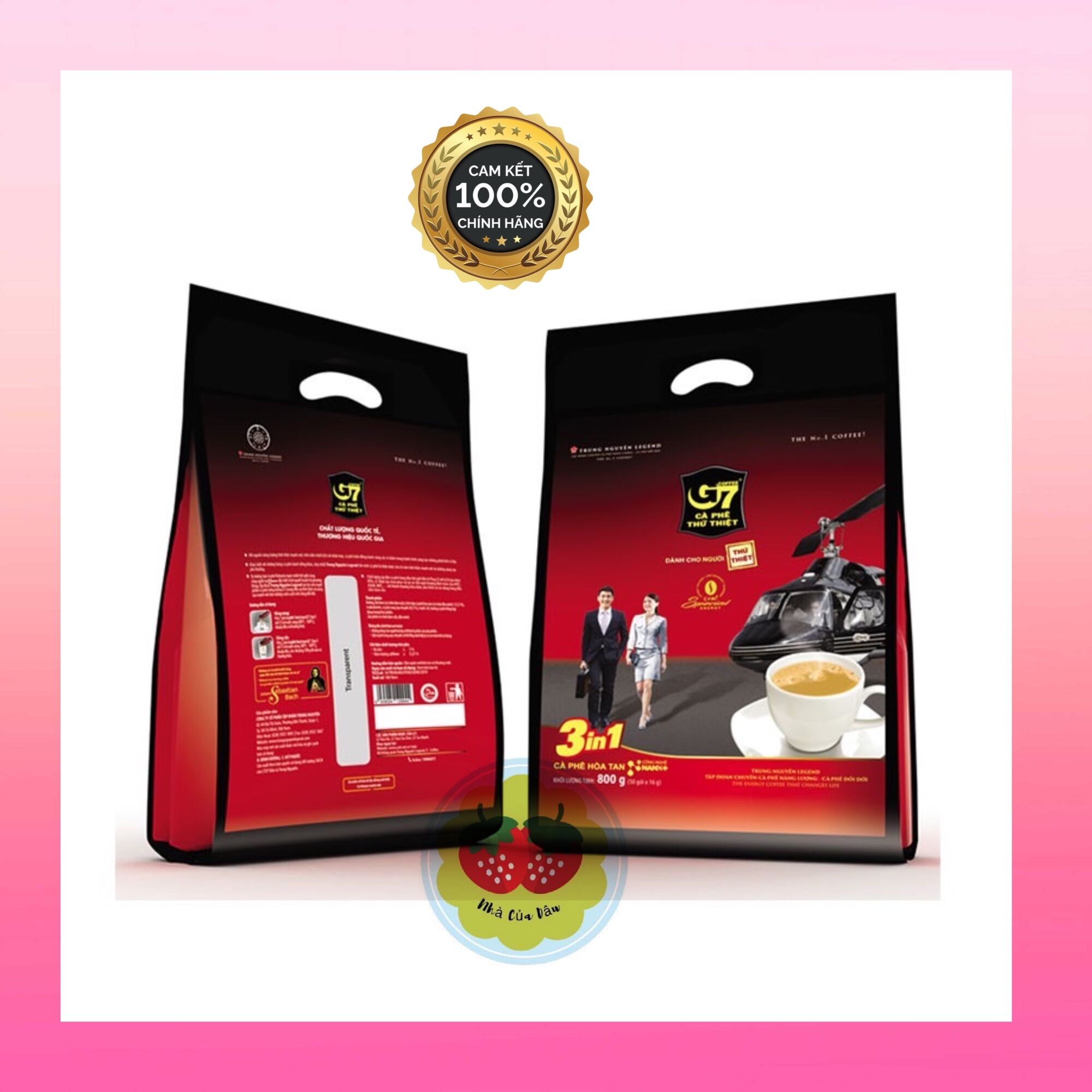 Cà phê hòa tan g7 3in1 trung nguyên legend- bịch 50 sachets x 16gr date mới - nhà của dâu