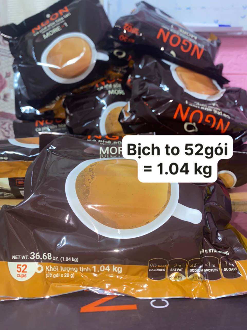 Combo 2 gói cà phê sữa Trần Quang 2 bịch 104 gói