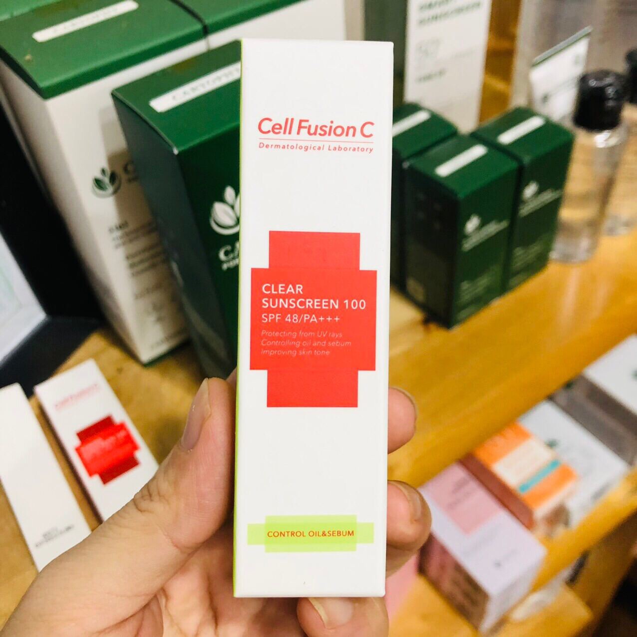 Kem Chống Nắng Céll Fusion C 10Ml (Màu Xanh) - Da Dầu Mụn