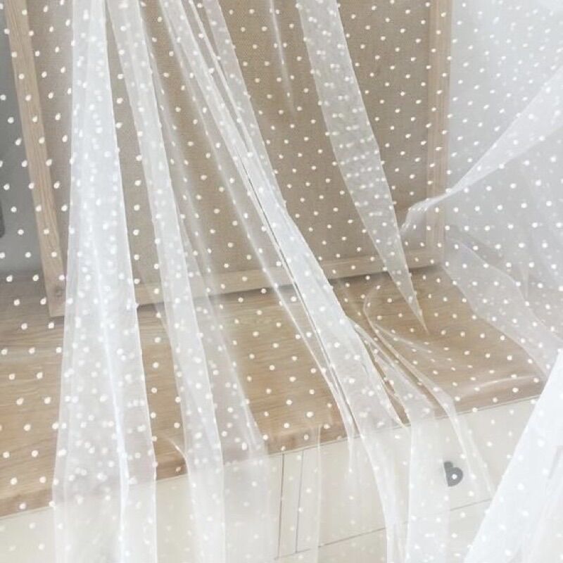 1M LƯỚI ÉP NHUNG CHẤM BI TRẮNG