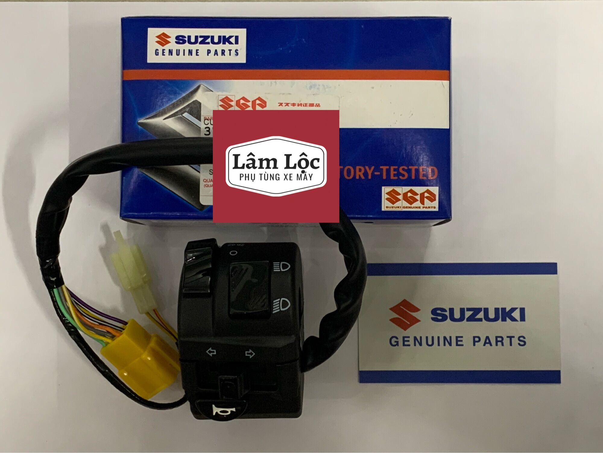 Cùm công tắc trái raider fi suzuki có nút tắt đèn chính hãng