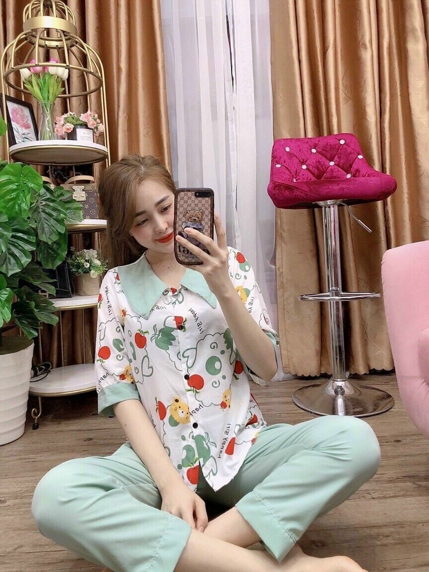 Đồ bộ mặc nhà tiểu thư hoạ tiết mickey dễ thương