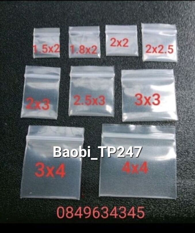 100 cái túi zip mimi màu trắng