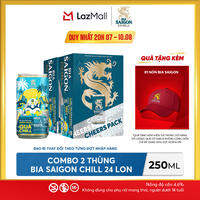 Nồng độ cồn 4.6% - Combo 2 Thùng 24 lon Bia Saigon Chill 250ml