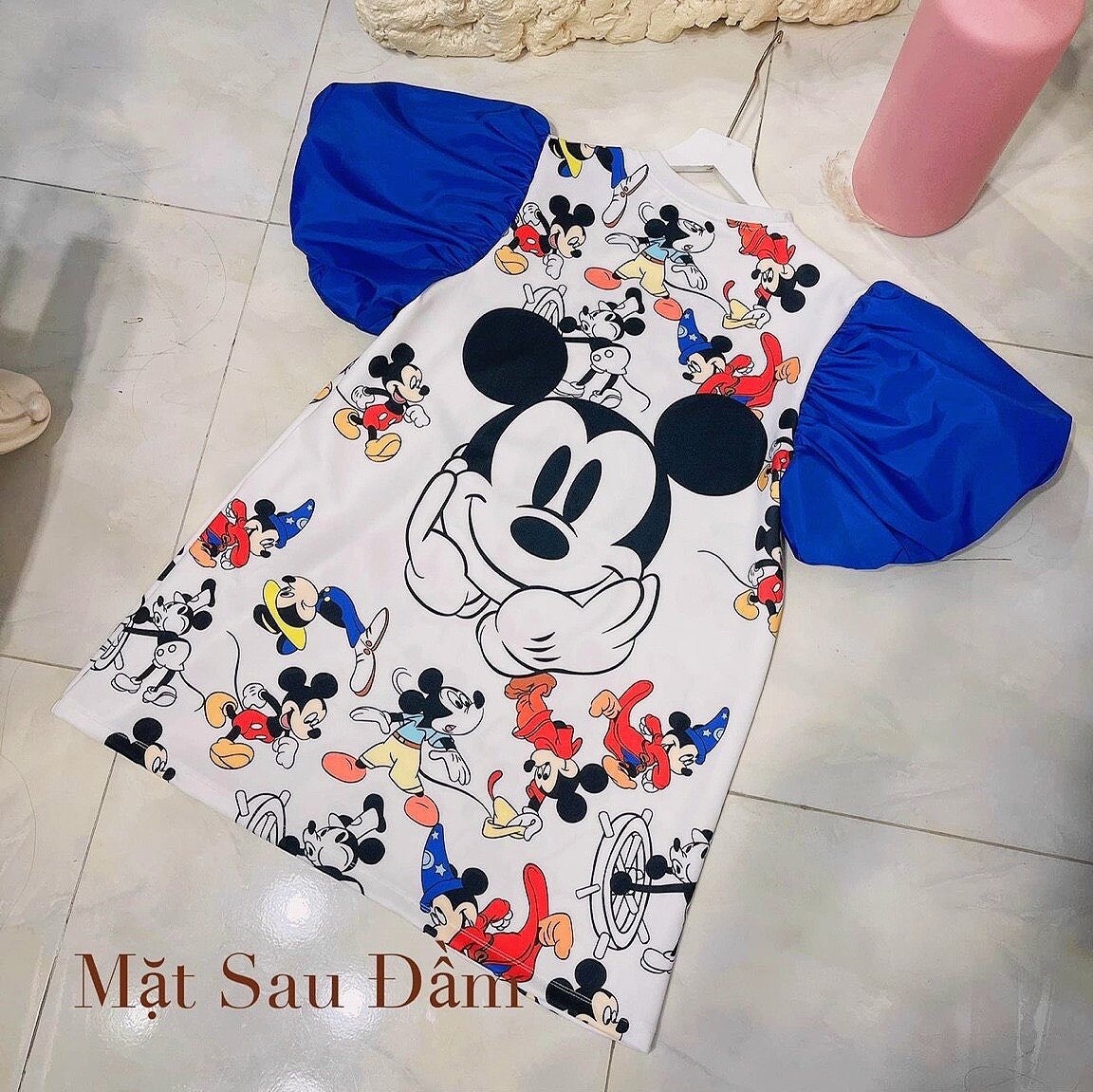 váy nữ tay phồng dáng xuông tiểu thư
