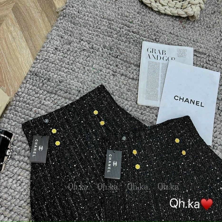 Chân váy Dạ Tweed Kim Sa lưng cao siêu hack dáng