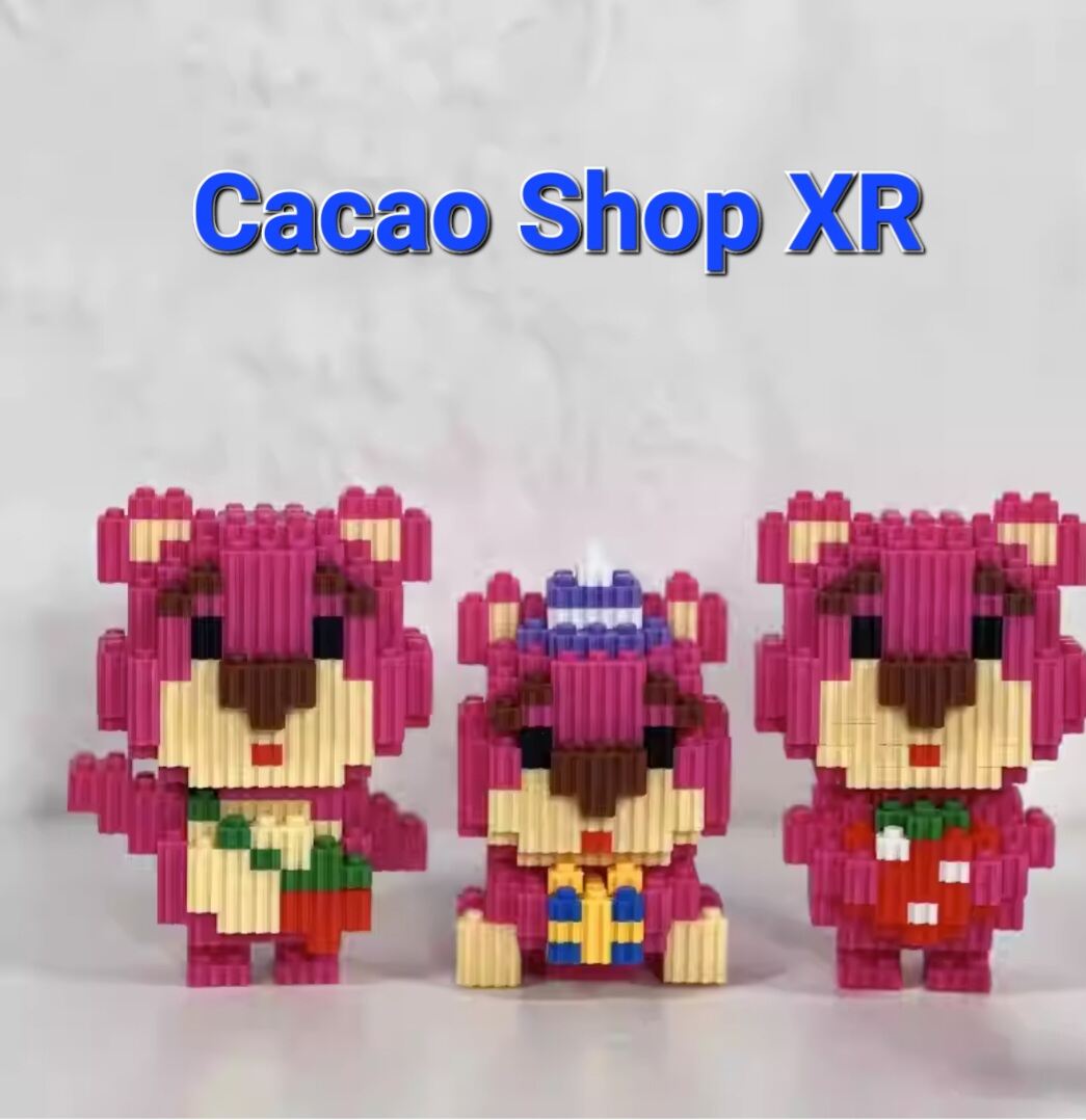 Lego gấu dâu Lotso, Mô hình 3D gấu dâu Lotso, Gia đình gấu dâu Lotso, Gấu ôm dâu