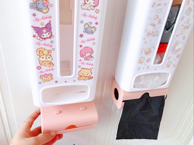 Hộp đựng khăn giấy, túi đựng rác đa năng Hello Kitty - Doremon Doraemon