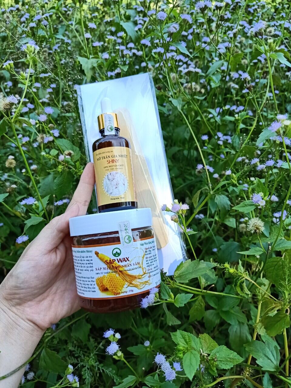 Combo Triệt Lông Sáp Wax + Mỡ Trăn Shiny Handmade(Tặng Kèm Dụng Cụ Wax)