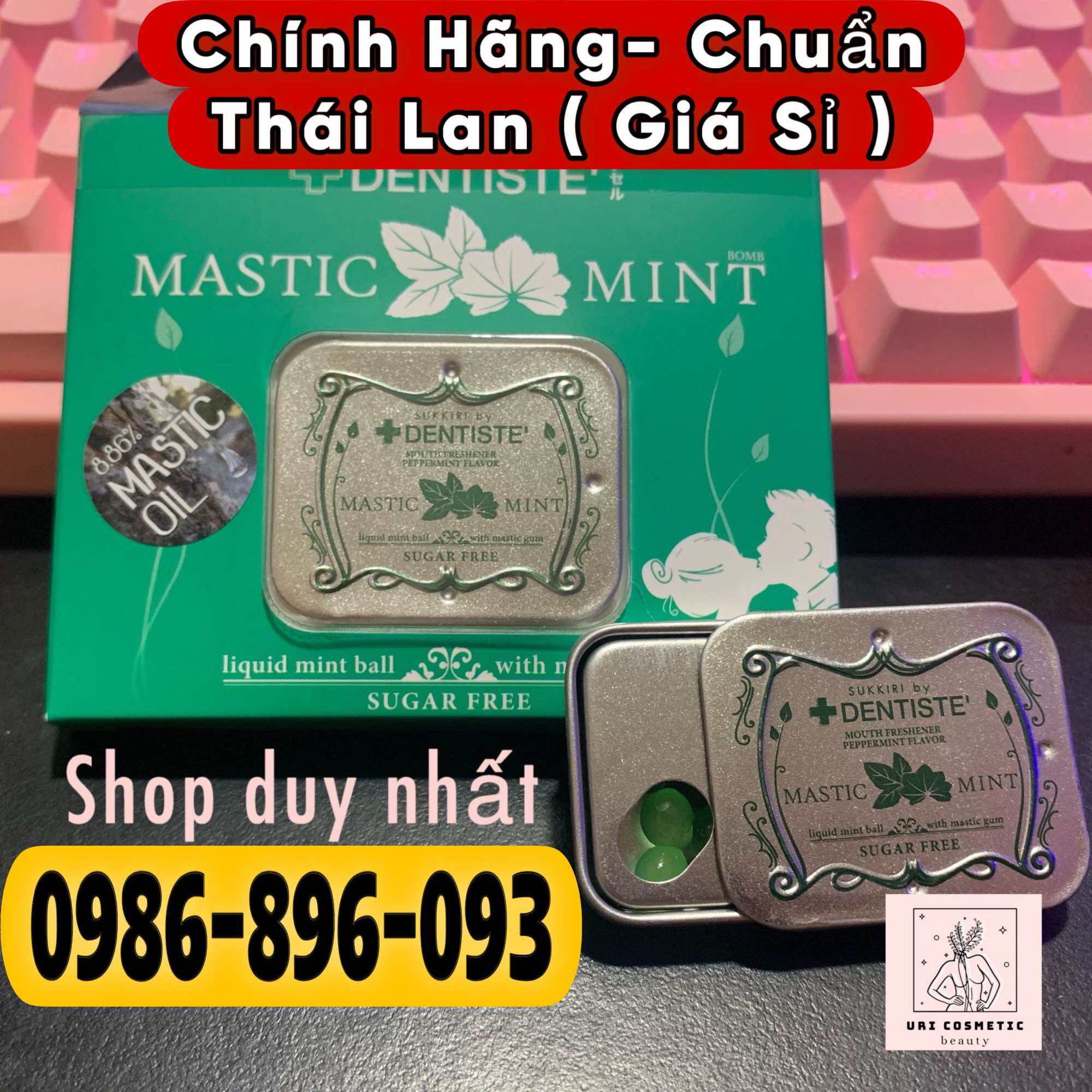 Kẹo phòng the DENTISTE MASTIC LOVE MINT Thái Lan cao cấp hương bạc hà tăng khoái cảm cho các cặp đôi