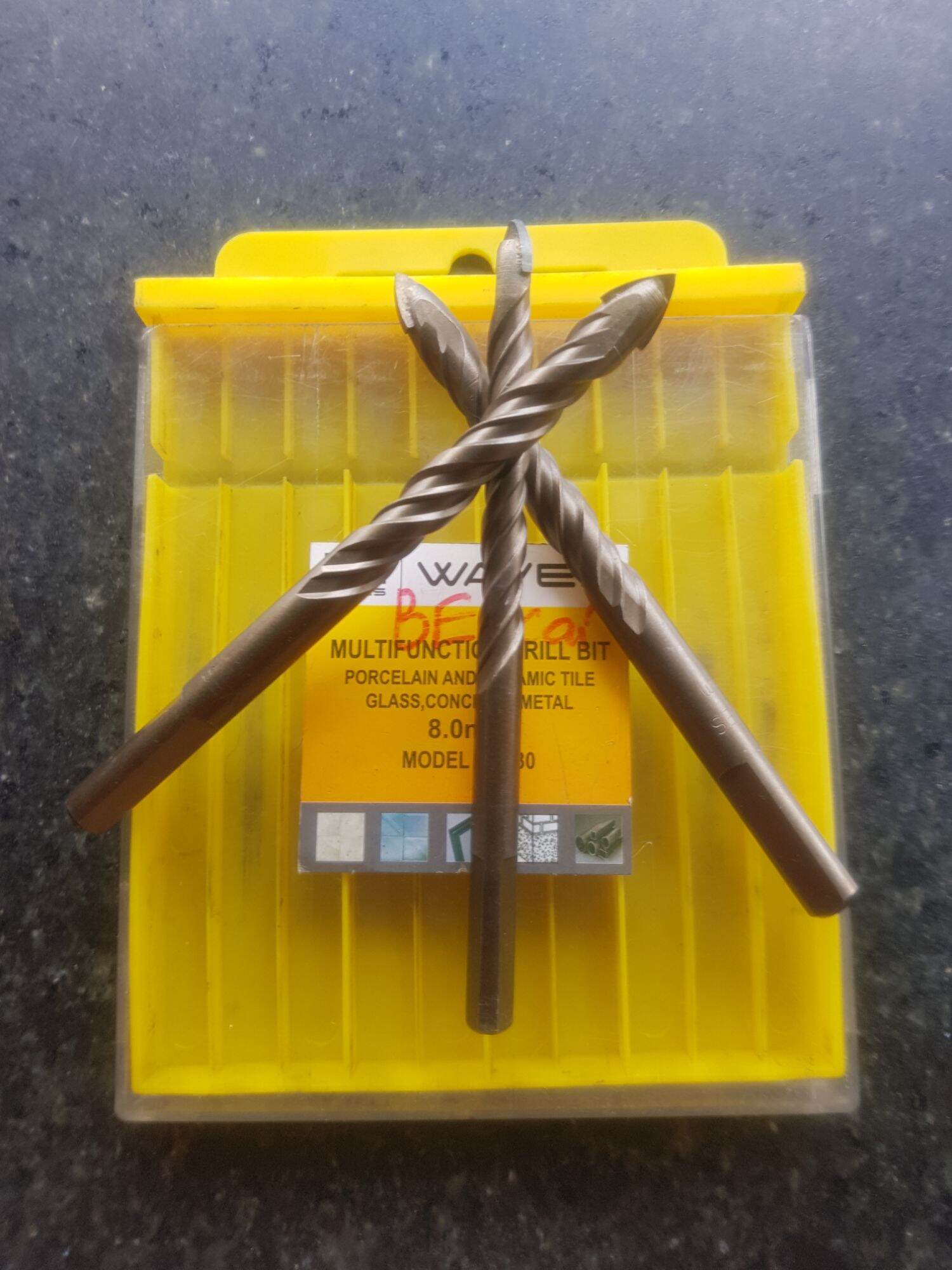 Bộ 3 mũi khoan đa năng 2 cạnh 6mm, 8mm, 10mm, khoan kính, khoan gạch, khoan gỗ, khoan sắt...