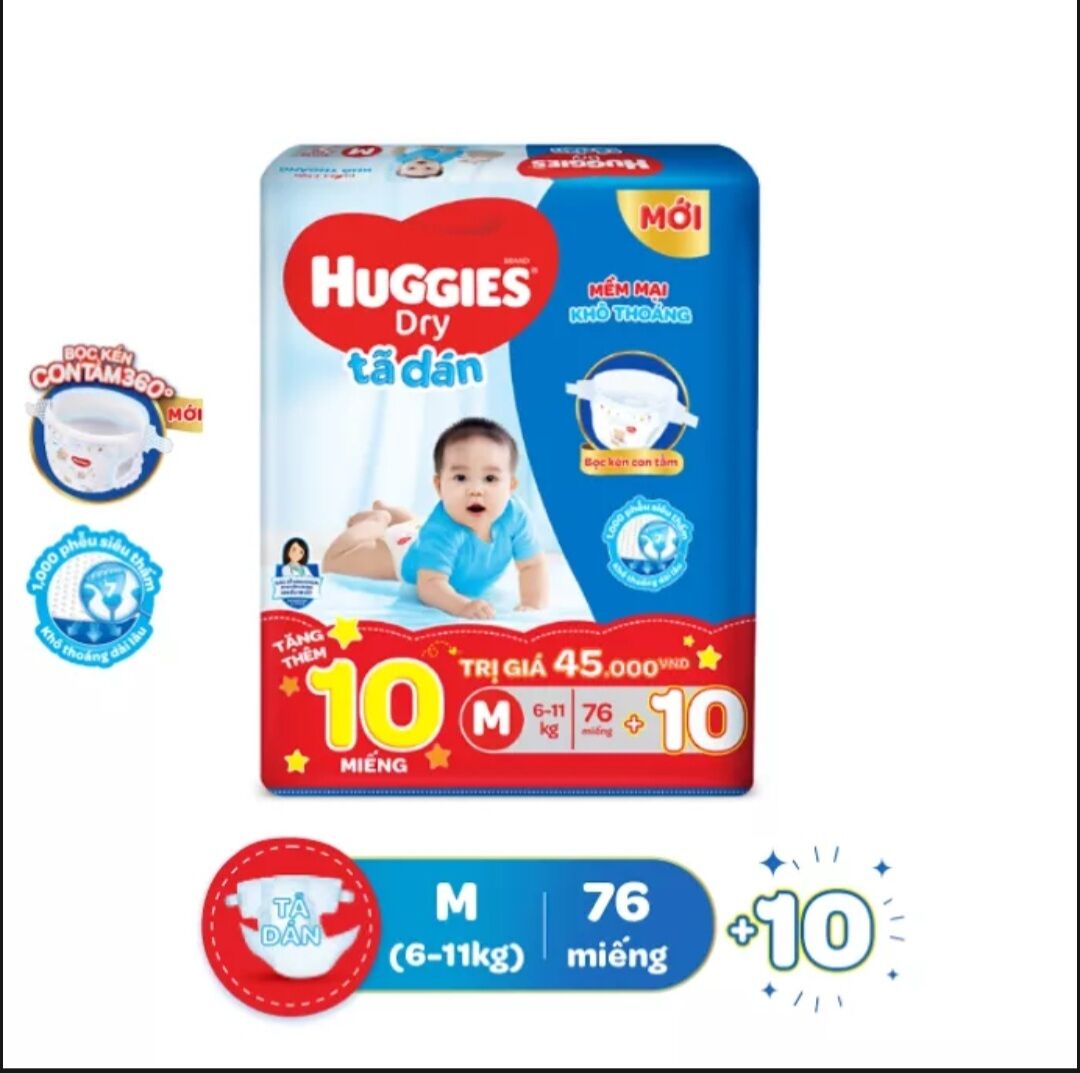 Tã huggies M76 dán