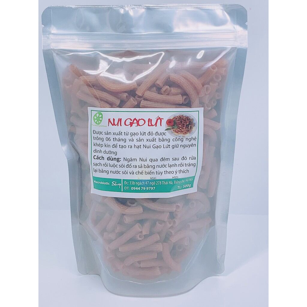 Nui hữu cơ (nui gạo lứt, nui ngũ sắc), 500g