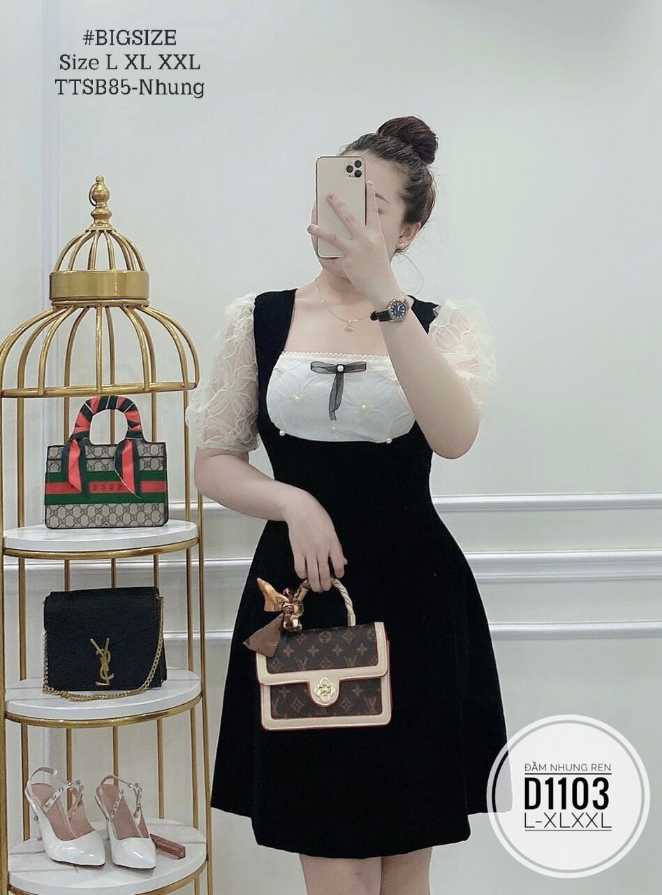 Bigsize 60- 90kg ĐẦM NHUNG REN