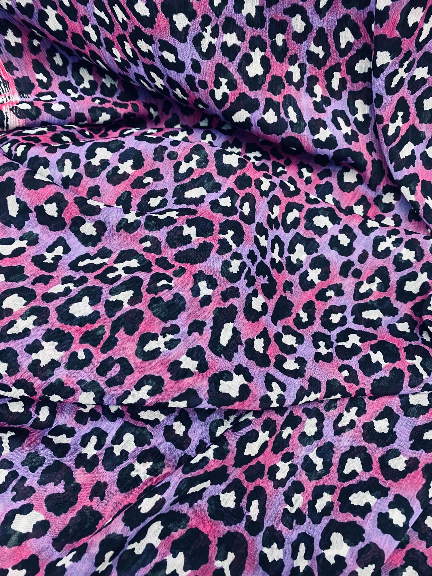 Vải voan chiffon dún ly hoạ tiết da beo