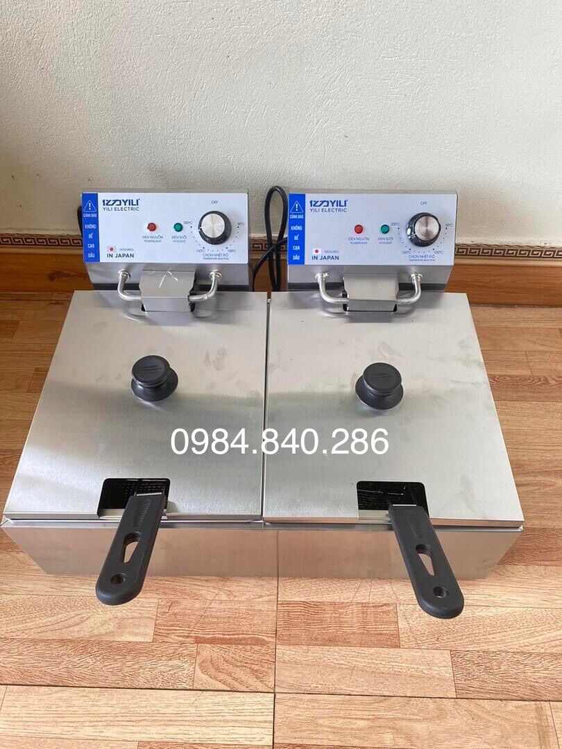 Bếp chiên nhúng điện Yili cao cấp Nhật Bản đôi 12L