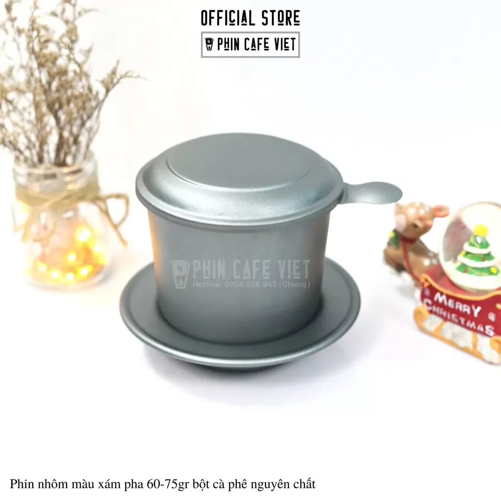 Phin cafe nhôm màu đen pha 60-75gr bột