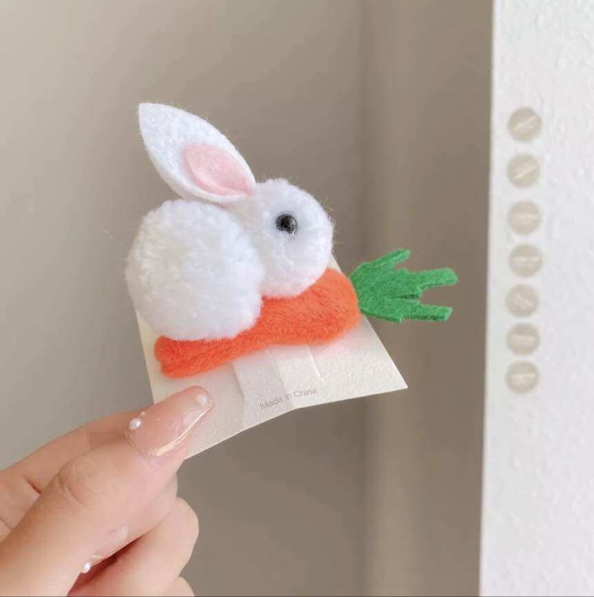 Kẹp Tóc Con Thỏ Cà Rốt Dễ Thương Cho Bé Gái