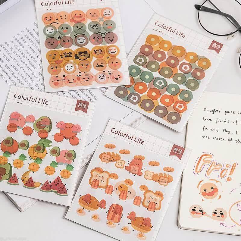 Set 3 tấm sticker icon & flowers trang trí - Aimée Store