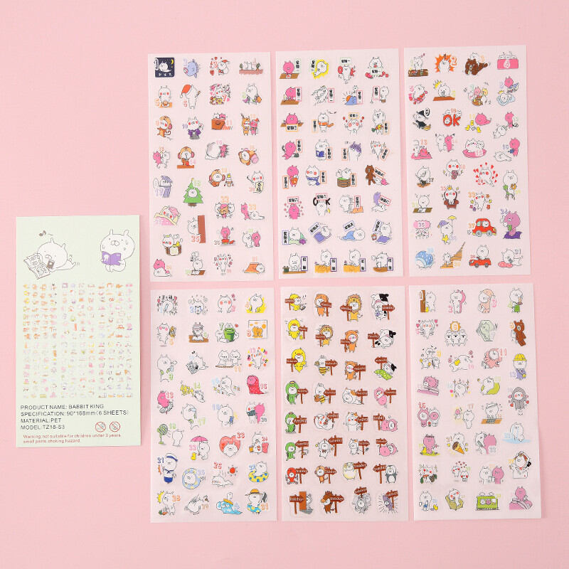 Set 6 tờ sticker Rabit King