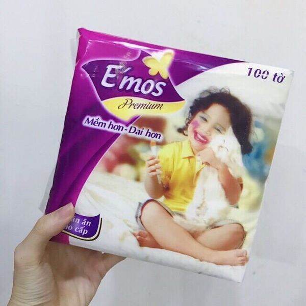Khăn giấy E'mos Premium 100tờ