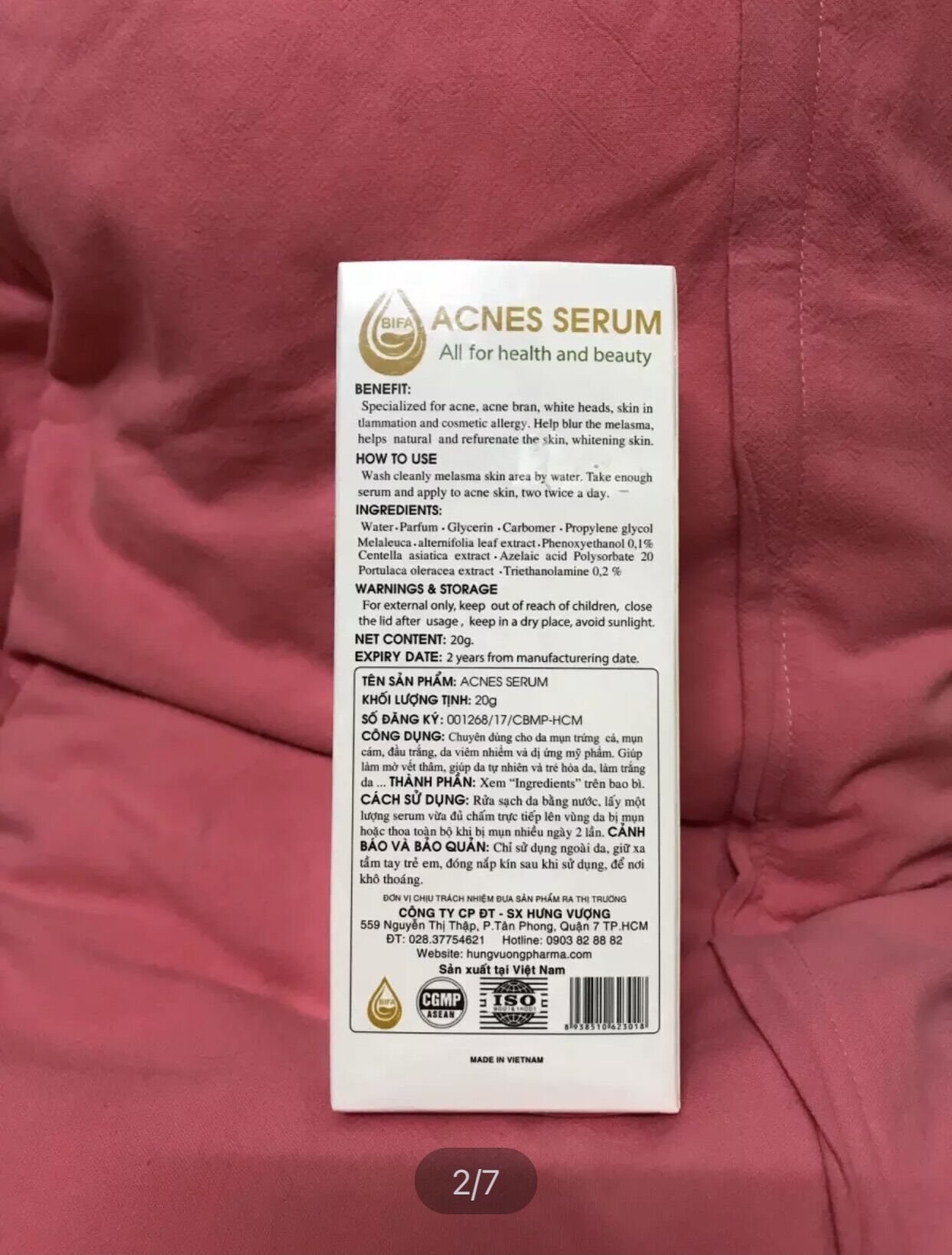 [HCM]BIFA ACNES SERUM dưỡng da và ngừa mụn 20ml( Mỹ phẩm Mỹ diệu)