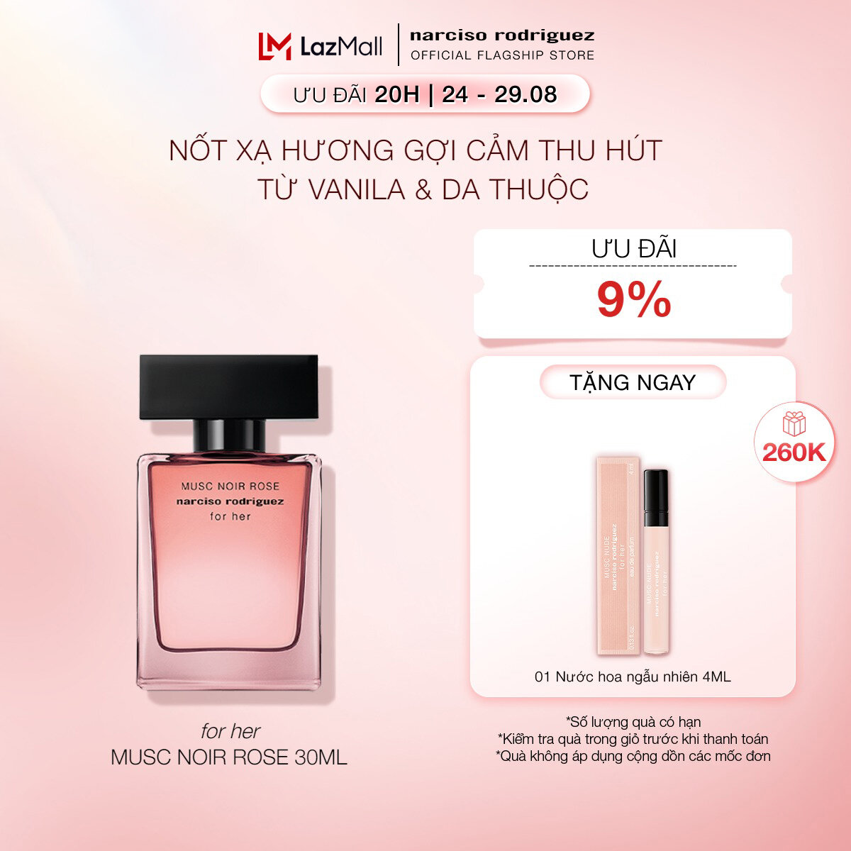 Nước Hoa Narciso Rodriguez Musc Noir Rose For Her Eau De Parfum 30ml