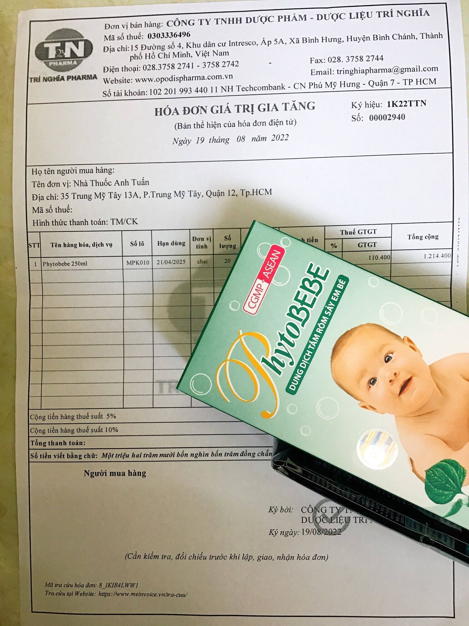 [HCM]Tắm rôm sảy em bé Phytobebe