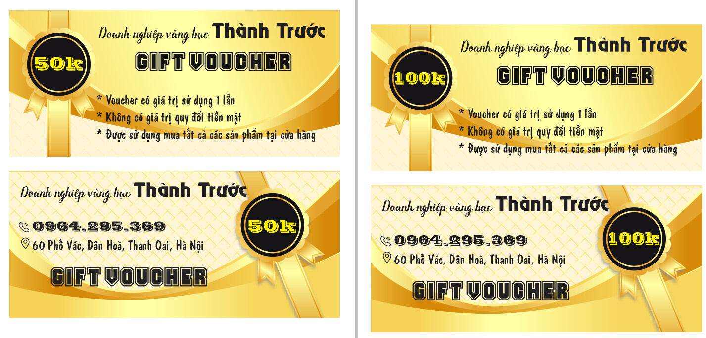 100 voucher in 2 mặt , in hoàn thiện nội dung