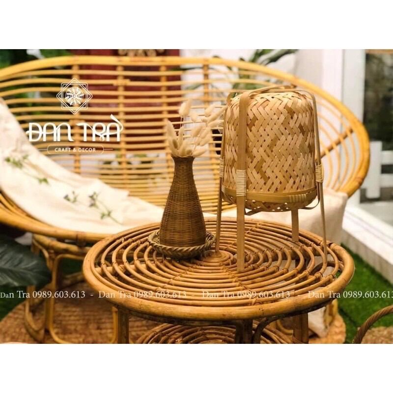 Đèn Tre 4 Chân - Đèn Ngủ Vintage ĐAN TRÀ - Decor Mây Tre Đan