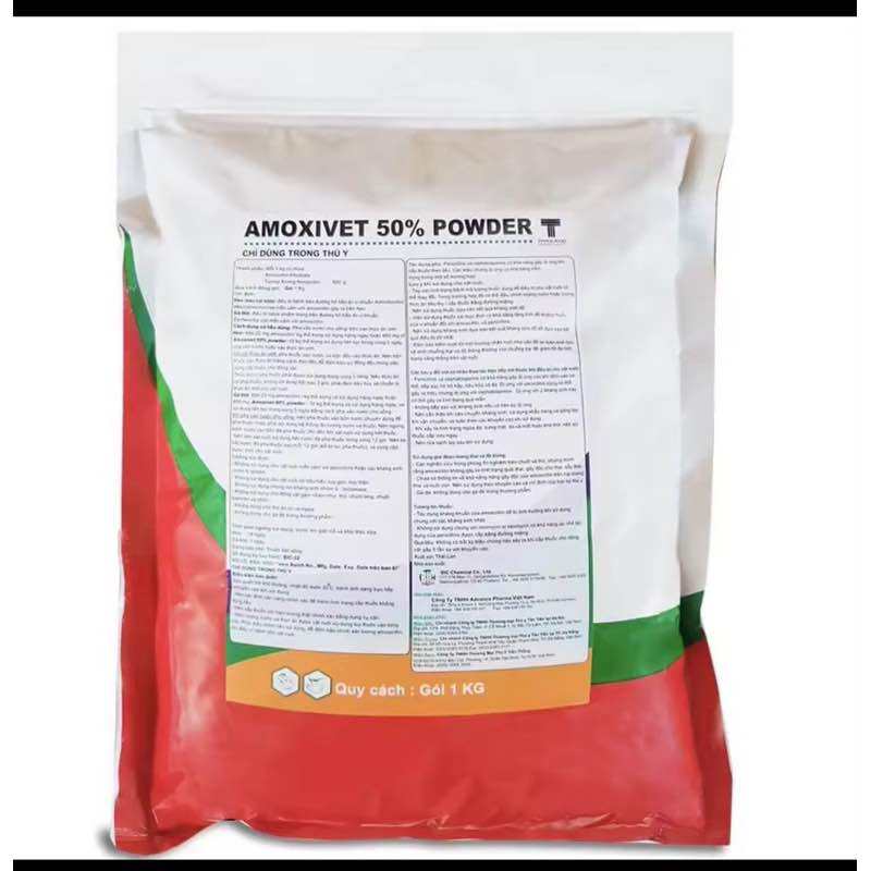 Amoxivet50% Powder(1kg) tieu chay, phan xanh phan trang