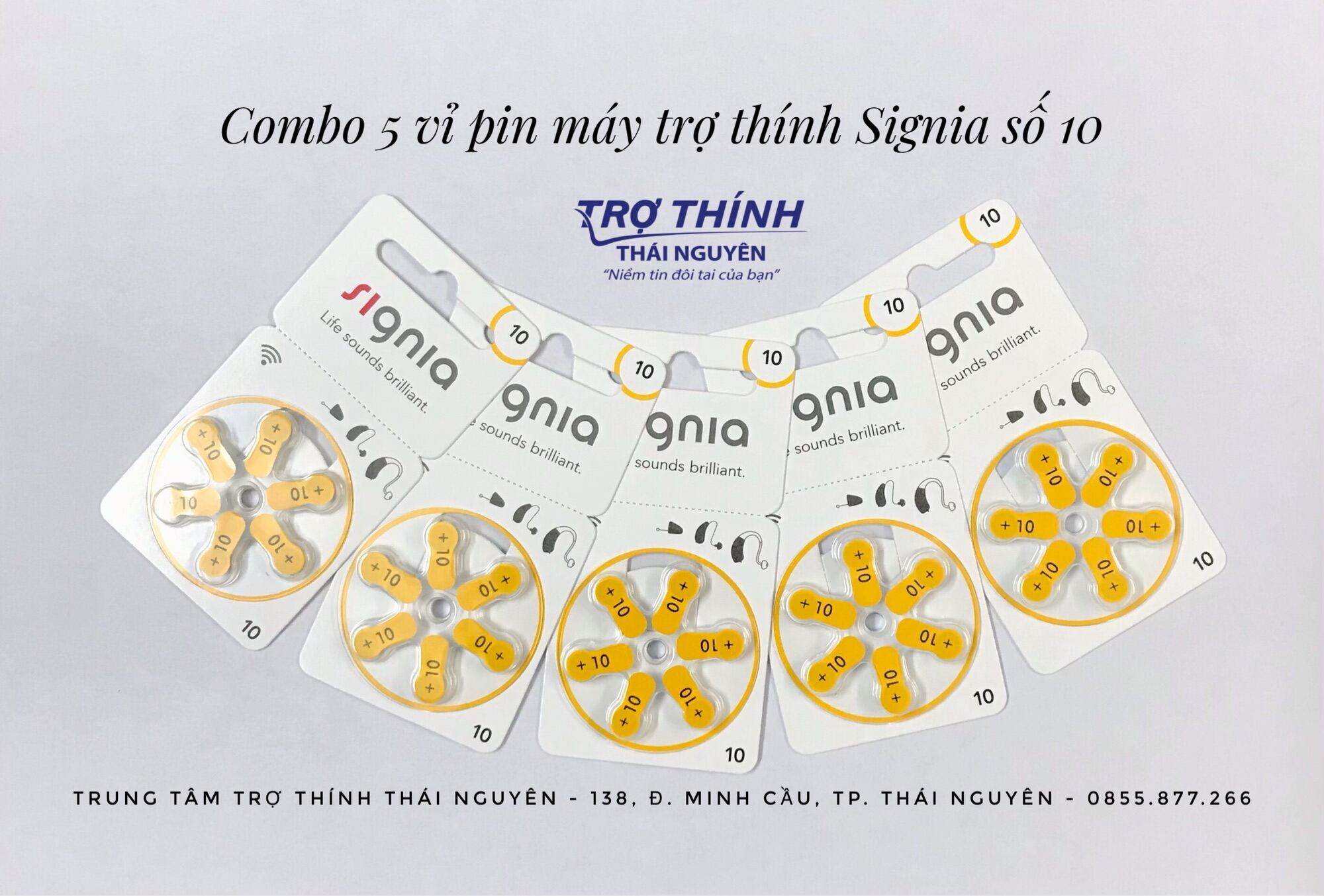 Combo 5 vỉ Pin máy trợ thính Signia số 10