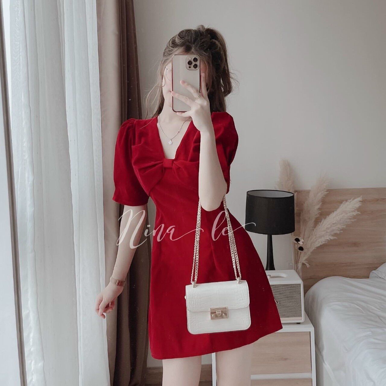 [Ảnh thật] 50-90kg Bigsize ĐẦM NƠ SUÔNG FORM A BASIC