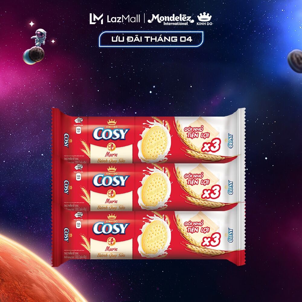 Bánh Quy Sữa Cosy Marie, Combo 3 Gói x 120G